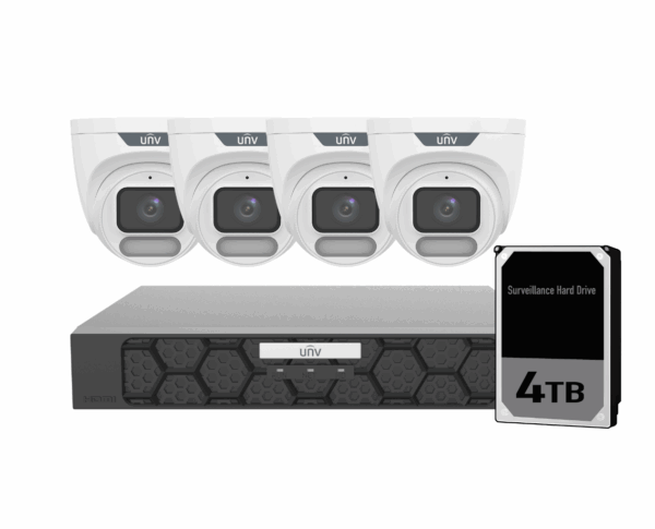Uniview UNV Acutrack Owlview 4 x 8MP Smart CCTV Kit with 4TB HDD &amp; 8CH NVR