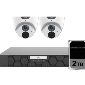 Uniview UNV 2 x 8MP Easystar AI CCTV Kit with 2TB HDD and 4CH NVR