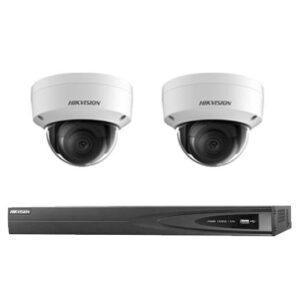 Hikvision 6MP 4CH CCTV Kit: 2 Dome Cameras with AcuSense + 4CH PoE NVR 3TB (DS-2CD2166G2-I, DS-7604NI-I1/4P)