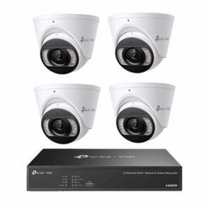 TP-Link Insight 5MP CCTV Kit: 4 x IP Turret Cameras (Full-Colour Speaker / Mic / Light) + 4CH NVR
