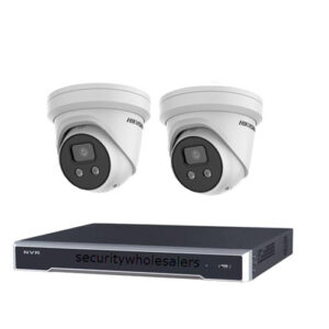 Hikvision 6MP 4CH CCTV Kit: 2 Turret Cameras with AcuSense + 4CH PoE NVR 3TB (DS-2CD2366G-I, DS-7604NI-I1-4P)
