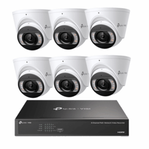 TP-Link 8MP 8CH CCTV Kit: 6 x IP Turret Cameras (Full-Colour Speaker / Mic / Light) + 8CH NVR