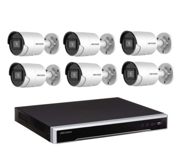 Hikvision 6MP AcuSense CCTV Kit - 6x Mini Bullet Cameras (DS-2CD2066G1-I) + 8CH PoE NVR (DS-7608NI-M2/8P)
