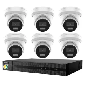 HiLook Hikvision 8MP 4K AcuSense CCTV Kit - 8x Turret IPC-T381H-MU + 8CH PoE NVR (NVR-108MH-C/8P)