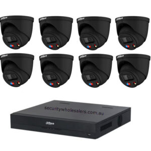 Dahua 8 x 8MP BLACK TIOC Advanced 2.0 with SMD4.0 Active Deterrance Turret Kit with 8CH Wizsense NVR