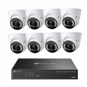 TP-Link CCTV Kit: 8 x 8MP IP Turret Cameras (Full-Colour Speaker / Mic / Light) + 8CH NVR