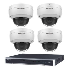 Hikvision 6MP 4CH CCTV Kit: 4 Dome Cameras with AcuSense + 4CH PoE NVR 4TB (DS-2CD2166G2-I, DS-7604NI-I1/4P)