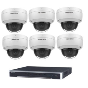 Hikvision 6MP 8CH CCTV Kit: 6 Dome Cameras with AcuSense + 8CH PoE NVR 4TB (DS-2CD2166G2-I, DS-7608NI-M2/8P)