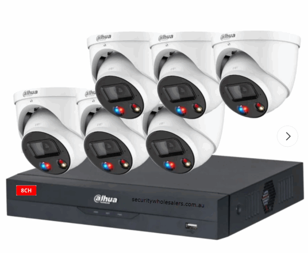 Dahua 6 x 8MP TIOC Active Deterrance Turret Kit with 8CH NVR Wizsense