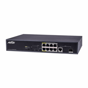 Aetek AET-C60-082-130 8 Port Managed Gigabit PoE Switch, 2x 1Gb SFP, NTS, 130W
