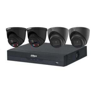 Dahua 8MP + 8 Channels Kit: 2 x 8MP TiOC and 2 x 8MP Turret Cameras with 8CH AI NVR - Black