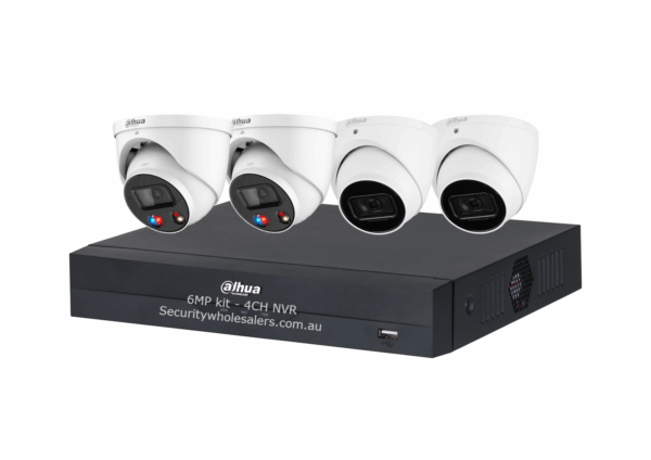 Dahua 6 MP + 8 Channels Kit: 2 x 6MP TiOC and 2 x 6MP Turret Cameras with 8CH AI NVR