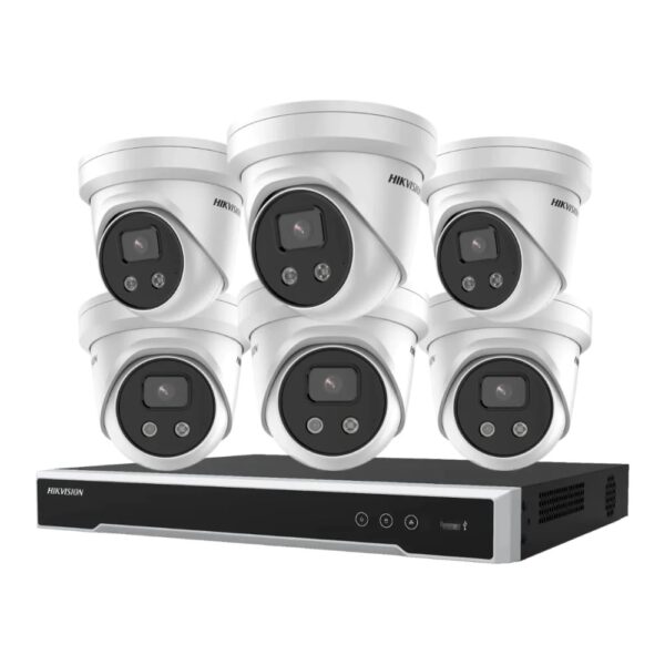 Hikvision 6 x 8MP Acusense Cameras + 8 Channel NVR 4TB 8K NVR Bundle