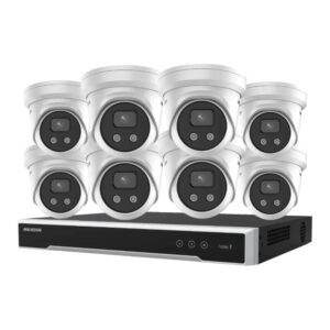 Hikvision 6MP AcuSense CCTV Kit - 8x Turret Cameras with Mic (DS-2CD2366G2-IU-2) + 8CH M Series PoE NVR 4TB (DS-7608NI-M2/8P)