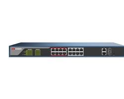Hikvision DS-3E1318P-E 16 Port Web Managed PoE Switch, 16x100M, 2x1000M Combo Port, 802.3 af at, 230W