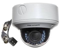 Hikvision HIK-E56D5TAVPIR3 TVI Outdoor Dome Camera, HD1080p, 40m IR, 12 VDC/ 24VAC, IP66, 2.8-12mm Len
