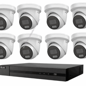 HiLook Hikvision 6MP AcuSense CCTV Kit - 8x Turret IPC-T361H-MU + 8CH PoE NVR (NVR-108MH-C/8P)