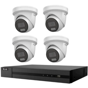 HiLook Hikvision 8MP Pro Series CCTV Kit – 4x Turret IPC-T383H-MU + 8CH PoE NVR (NVR-108MH-C/8P)