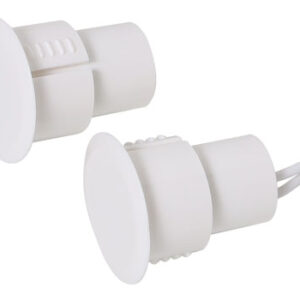 Recessed Steel Door Reed Switch, Flush Mount, 19mm White