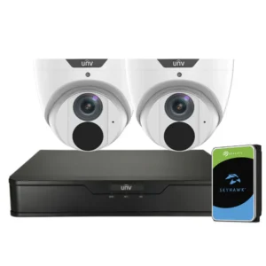 Uniview UNV 2 x 6MP Easystar AI CCTV Kit with 2TB HDD and NVR