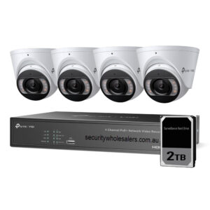 tp-link VIGI  NK4P-T4425-2T 4‑Channel PoE+ NVR Kit 4× 4 MP Turret Cameras + 2TB HDD Installed