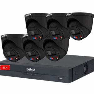 Dahua 6 x BLACK 8MP TIOC DH-IPC-HDW3849H-AS-PV-ANZ Turret Kit with 8CH NVR Wizsense