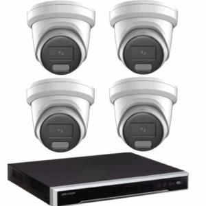 Hikvision 6MP 4CH ColorVu 3.0 CCTV Kit: 4 LiveGuard Turret Cameras + 4CH M Series PoE NVR 4TB (DS-2CD2367G3-LIS2UY/SL, DS-7604NI-M1/4P)