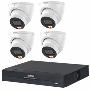 Dahua 24/7 WizColor 4CH CCTV Kit – 4x WizColor Turrets with SMD 4.0 + 4CH PoE NVR (DH-IPC-HDW2549EMP-S-PRO-ANZ, DHI-NVR4104HS-4P-4KS2/ANZ)