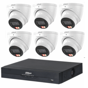 Dahua 24/7 WizColor 8CH CCTV Kit – 6x WizColor Turrets with SMD 4.0 + 8CH PoE NVR (DH-IPC-HDW2549EMP-S-PRO-ANZ, DHI-NVR4108HS-8P-AI/ANZ)