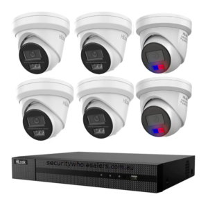 HiLook by Hikvision 6MP 8CH CCTV Kit with 2 Colour Deterrence Cameras IPC-T269-MU/SL + 4 Turret Cameras IPC-T262H-MU