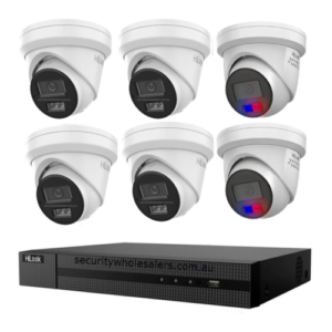 HiLook Hikvision 6MP AcuSense CCTV Kit - 6x Turret IPC-T361H-MU + 8CH PoE NVR (NVR-108MH-C/8P)