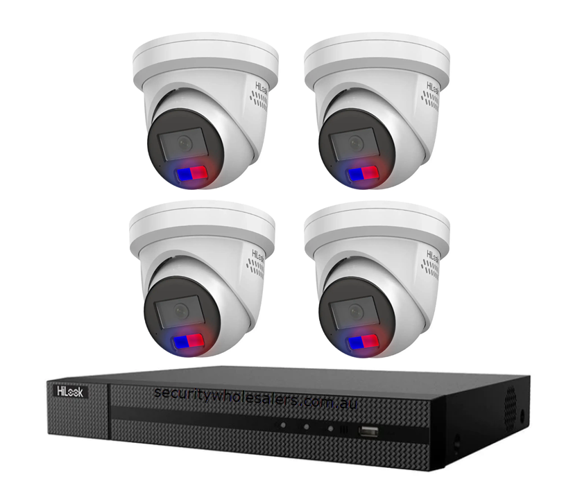 HiLook Hikvision 6MP 4CH CCTV Kit with 4 Colour Deterrence Cameras IPC-T269-MU/SL + 2TB HDD