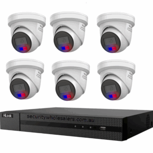 HiLook Hikvision 6MP AcuSense 8CH CCTV Kit with 6 All-in-One Colour Deterrence Cameras IPC-T269-MU/SL