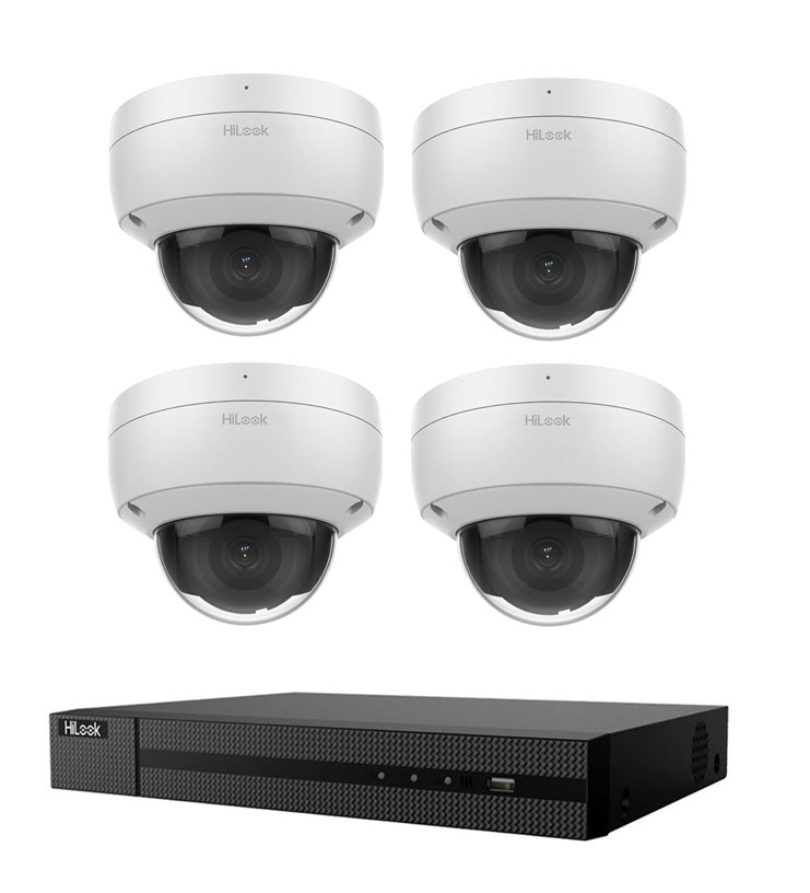 HiLook Hikvision 6MP Acusense 4 Camera 4CH Dome Kit - 4 x IPC-D261H-MU