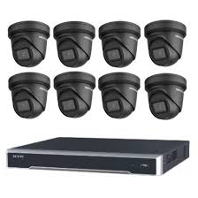 8MP 8CH Hikvision CCTV Kit: 8 x Outdoor Turret Black Shadow + 8CH NVR