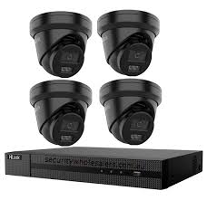 HiLook Hikvision 8MP 8CH CCTV Kit with 4 Black Turret IP Cameras IPC-T282H-MU