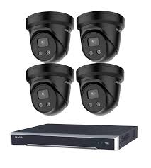 8MP 4CH Hikvision CCTV Kit: 4 x Outdoor Turret Black Shadow Series + 8CH NVR