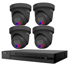 Hikvision Hilook 6MP Acusense 4 Camera CCTV Kit - ACDC Light, Speaker and Strobe BLACK