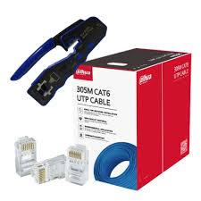 Dahua Cat6 Network Cable 305 meter Roll with RJ-45 Connector and Crimp Thru Tool Kit