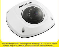 Hikvision HIK-2CD6520D-IO4 2MP Inner Vehicle Mini Dome Camera, DWDR, IR, RJ45 port, 4mm