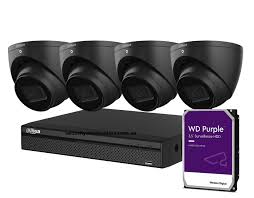 Dahua 4 x 6MP DH-IPC-HDW3666EMP-S-AUS SMD 4.0 AI Turret Security Kit 50m IR 2.8mm + 4CH NVR + 2TB HDD BLACK