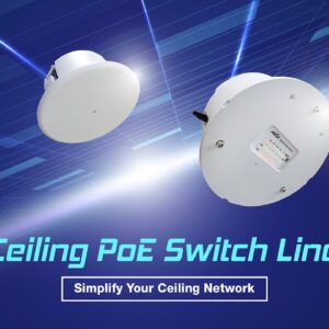 Aetek AET-C62-05030B 4 Port Managed POE Switch, In ceiling, Daisy Chain, 12V/24V Ouput