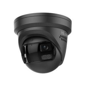 HiLook IPC-T289PH-MU/SL-BLK 8MP 180° Turret Camera with Active Blue/Red Strobe and Two-Way Audio, IR 30m 2mm (Black)